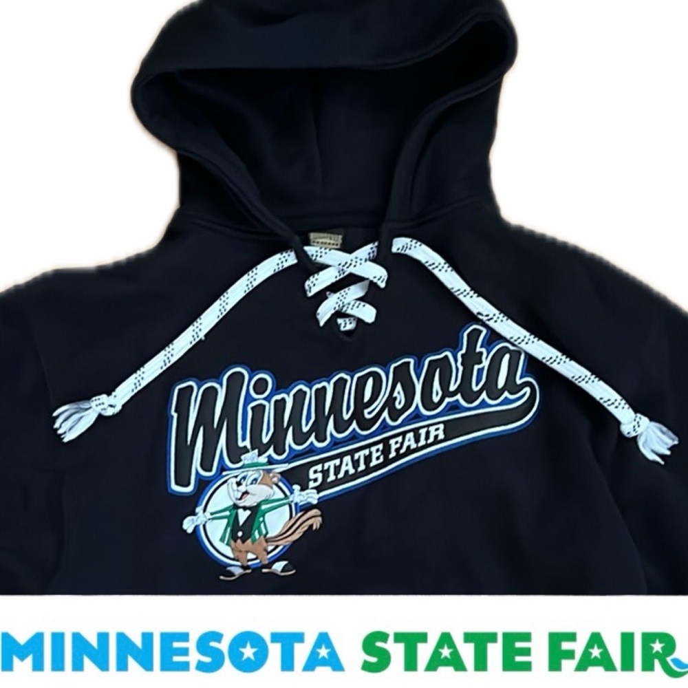 🏒Hockey Style Embroidered Hooded Sweatshirt/Hoodie | Minnesota State Fair MEDIUM
